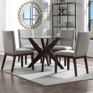 5 - Piece Glass Top Pedestal Dining Set